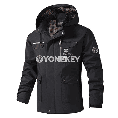 Suw geçirmeýän kapýuşonly erkek ýeňil gökdege garşy jaket