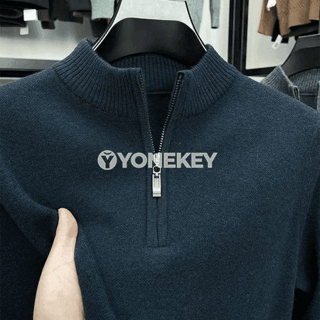 Erkekler üçin ýarym golfly ýyly zipper switer