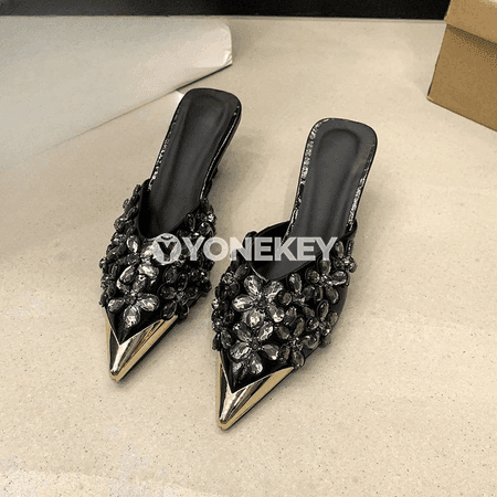 Zenanlar üçin çykalga ökjeli rhinestone bezegli tomus şypbyklary