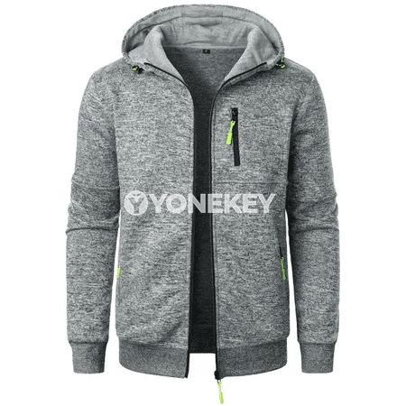 Erkekler üçin kapýuşonly sport kardigan jaket
