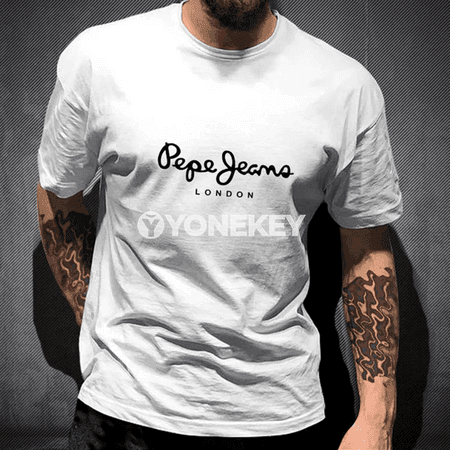Pepe Jeans London erkekler üçin tomusky pambyk futbolka