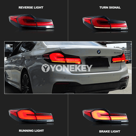 BMW G30 F90 M5 üçin LED LCI yz çyralary, sekwensial signal