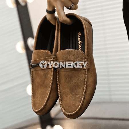 Erkekler üçin rahat loafer köwüşleri, PU deri, 39-45 ölçeg
