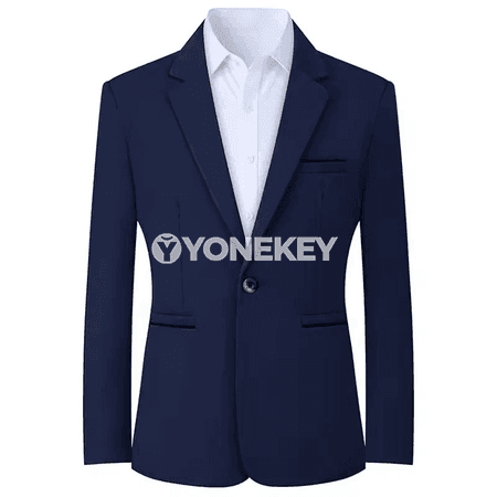 Erkekler üçin resmi blazer, bir düwmeli, slim fit, ýaz-küz