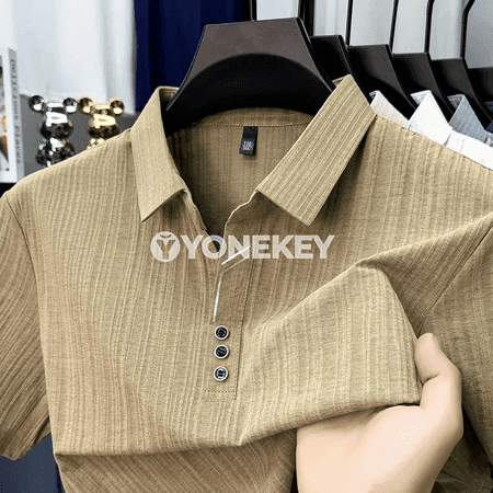 Erkekler üçin ýazky polo futbolka, dem alýan, ýeňil, işewür gündelik stil