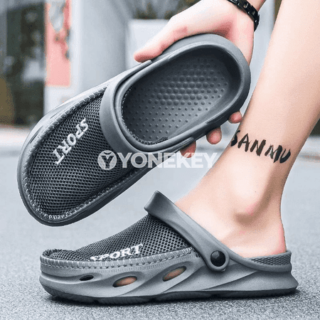 Erkekler üçin ýeňil torly plýaž sandallary, rahat we dem alýan