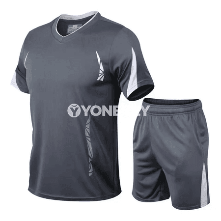 Erkekler üçin tomus sport toplumy: futbolka we şortik, M-5XL