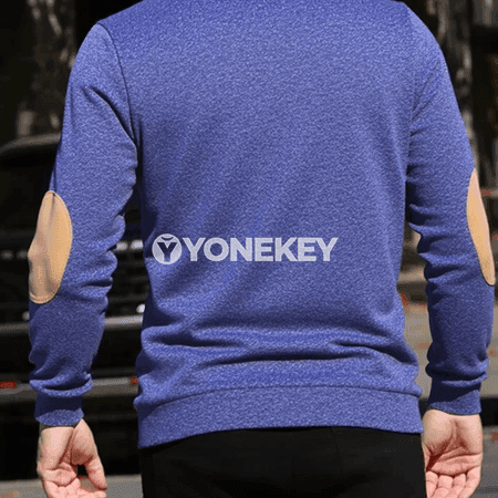 Erkekler üçin vintage Henley zipli ýyly köýnek, tizlikli ýeňlikli