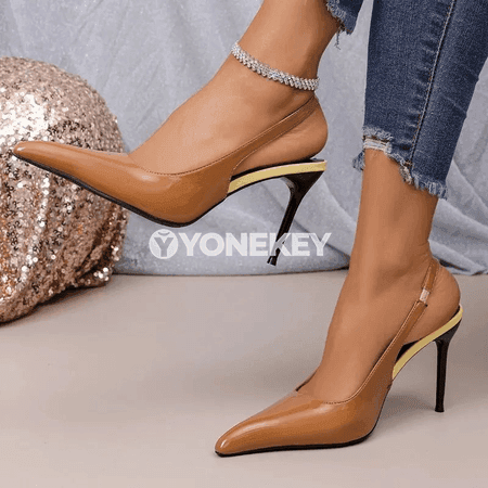 Zenanlar üçin döwrebap uçly stiletto ýokary ökjeli köwüşler.