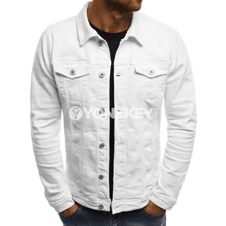 Erkekler üçin ýeňil jyns eňňitli jacket, ýaz-güýz üçin gündelik stil