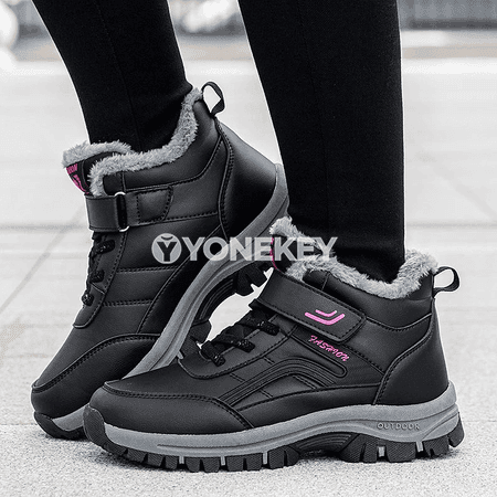Zenanlar üçin ýyly, suw geçirmeýän ankle botinkalar, platformaly