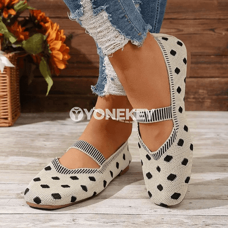 Aýallar üçin ýeňil, dem alýan tekiz köwüşler – slip-on
