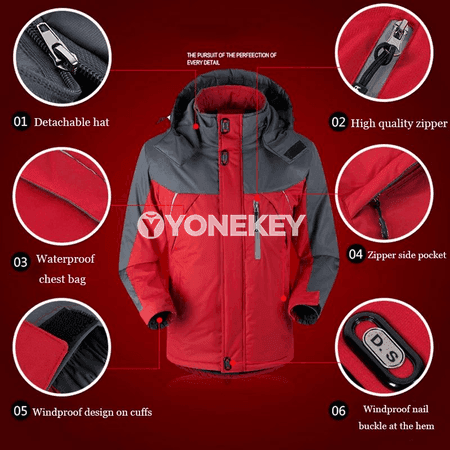 Erkekler üçin ýyly gyş penjek, kapşonly, çydamly we rahat model