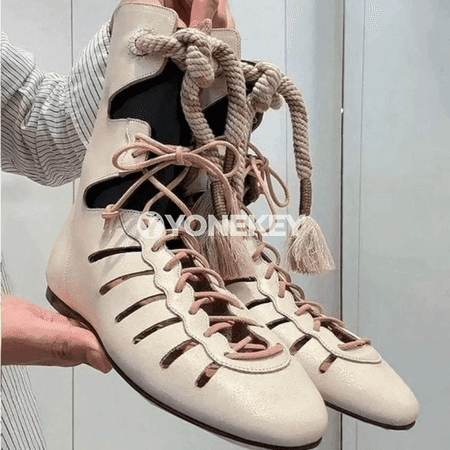 Zenanlar üçin moda Roman lyçakly beýgeldilen tomus ädikler