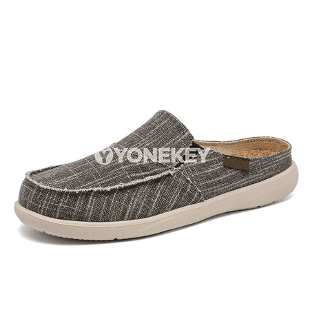 Erkekler üçin ýeňil kanwa köwüşler, tomusky dem alýan slip-on aýakgap