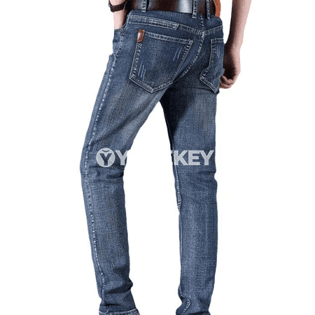 Erkekler üçin ýeňil denim balak, gök, şäherçe stil