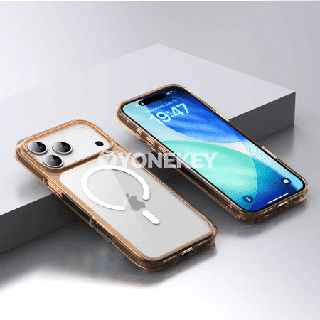 iPhone 17 Pro Max üçin şeffaf magnitli zarba garşy gapak