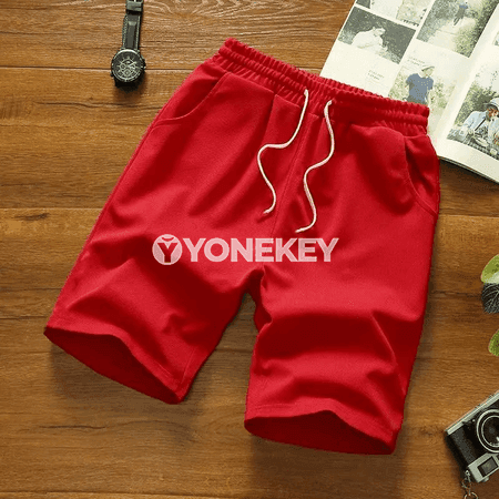 Erkekler üçin ýeňil ýaz sport şortikleri, gündelik stil