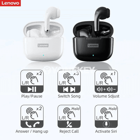 Lenovo LP40 Pro TWS Bluetooth 5.4 simsiz nauşnikler, mikrofonly