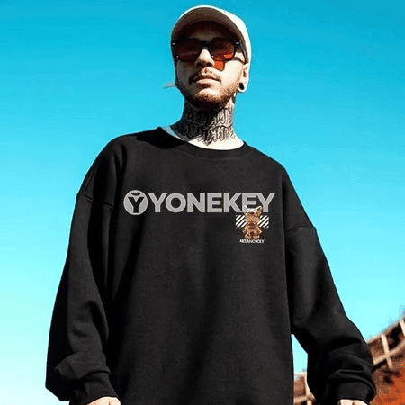 Erkekler üçin nagyşly giň kesimli sweatshirt, M–8XL