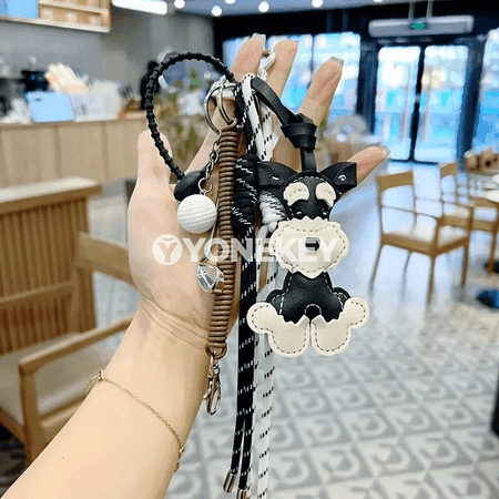 Schnauzer şekilli sumka açarlary üçin bezegli brelok