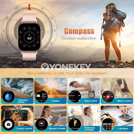 GUHUAVMI aýallar üçin akylly sport sagaty, GPS, 2.01 dýum AMOLED