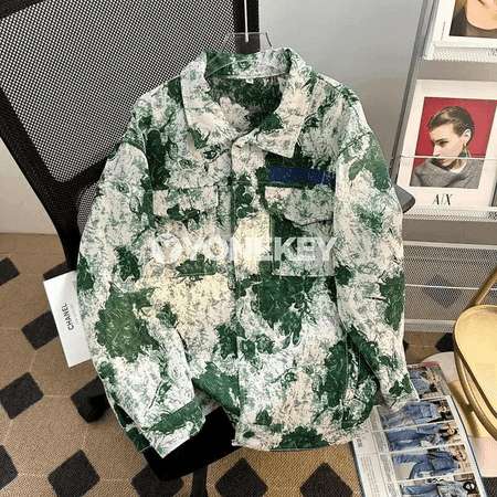 Erkekler üçin retro denim jaket, ýaz we güýz üçin giň kesimli rahat model