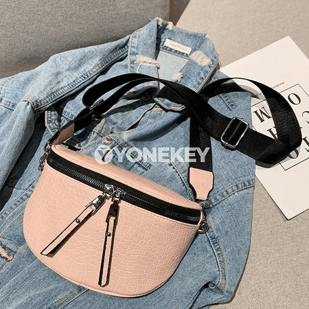 Zenanlar üçin lýuks crossbody sumka, chainli saddle model