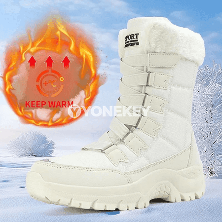 Aýal-gyzlar üçin ýyly gyş topukly boots köwüşler, suwdan goraýjy