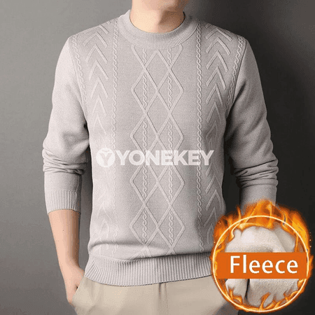 Erkekler üçin ýyly trikotaj switer, ýönekeý we rahat