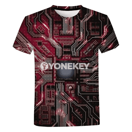 Elektron çipli 3D çaply ululy erkek-zenan futbolkasy