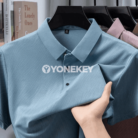 Erkekler üçin gurluşly polo köýnek, tomuslyk ýeňil we dem alýan model