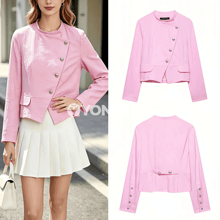 Zenanlar üçin ýeňil tomus blazer, klassyk stil, ofis üçin