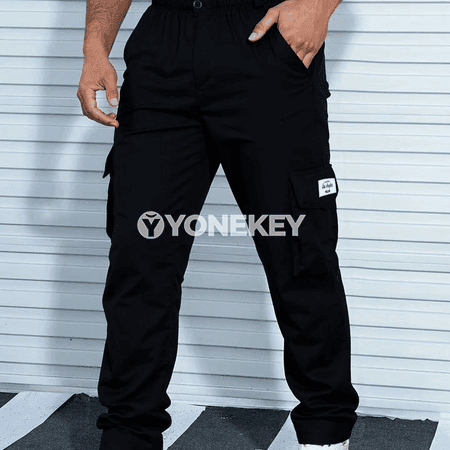 Erkekleriň gündelik sport jogger balaklary, giň görnüşli penjirli penjek balak