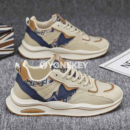 Erkekler üçin etnik patchwork platform krasowkalar, ýeňil we amatly