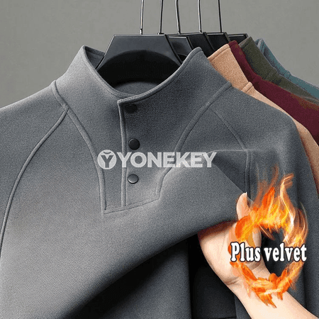 Erkekler üçin ýyly, ýumşak boýunly uzyn ýeňli penjek köýnek