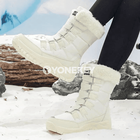 Aýal-gyzlar üçin ýyly gyş topukly boots köwüşler, suwdan goraýjy