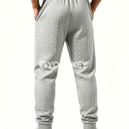Erkekler üçin örme jogger balaklar, elastik bili, jübili