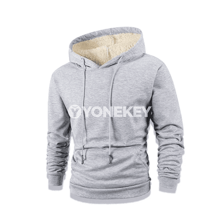 Erkekler üçin ýyly fleece kapýuşonly gyş switeri