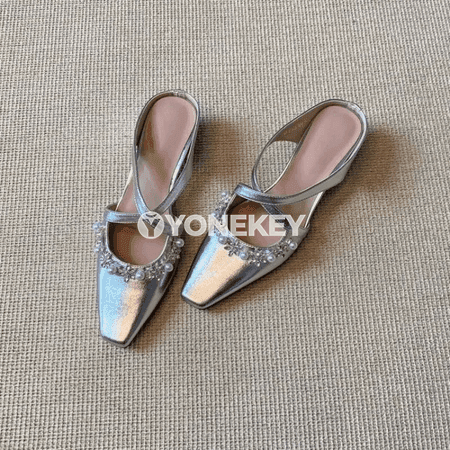 Zenanlar üçin merjenli inçe gaýyşly tomus sandal-şypbyk