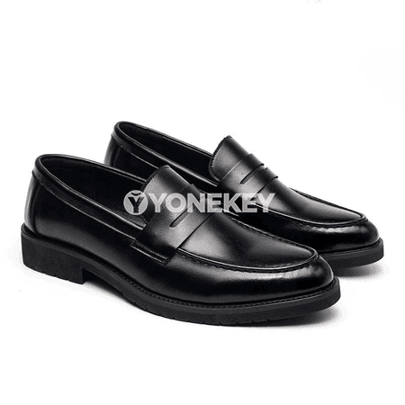 Erkekler üçin klassik ofis aýakgaplary, deri loafers