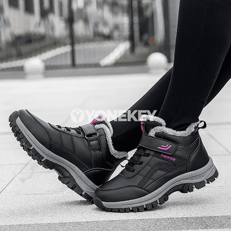 Zenanlar üçin ýyly, suw geçirmeýän ankle botinkalar, platformaly