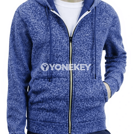 Erkekler üçin kapýuşonly fermuarly jaket, güýz-gyş üçin rahat