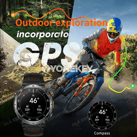 GPS sport akylly sagat, kompasly, suwa çydamly, AMOLED ekranly