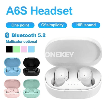 A6S simsiz Bluetooth nauşnik, mikrofonly sport earbuds