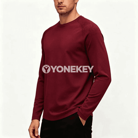 Erkekler üçin uzyn ýeňli sport köýnek, gün garşy, çalt guradýan