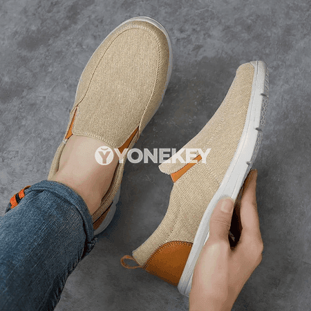 Erkekler üçin ýeňil kanwa loafers, rahat gündelik aýakgap