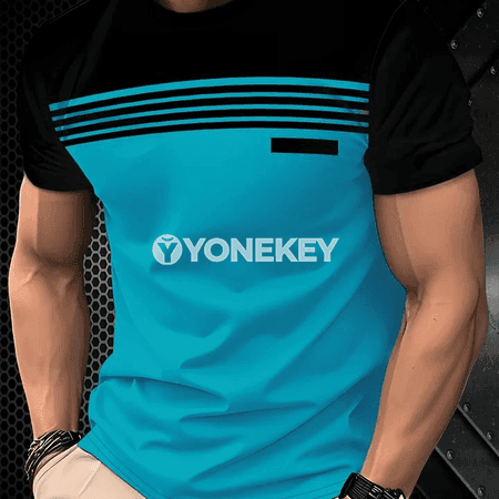 2025 erkekler üçin tomusky rahat, ýumşak we dem alýan 3D zolakly futbolka