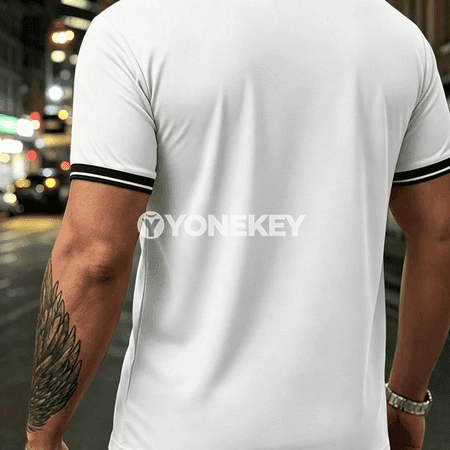 Erkekler üçin ýaz polo köýnegi, ýeňil, çalt gurayjy, slim fit