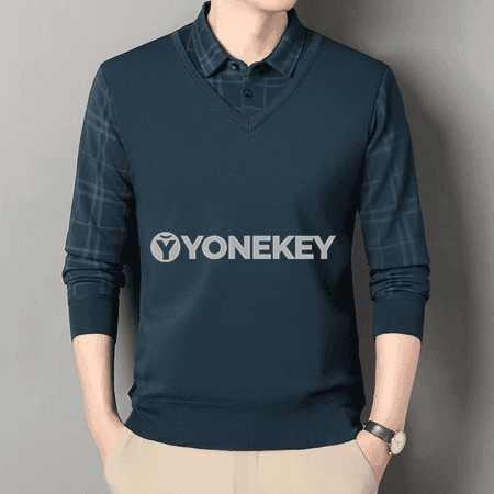 Erkekler üçin ýyly polo boýunly trikotaž sviter